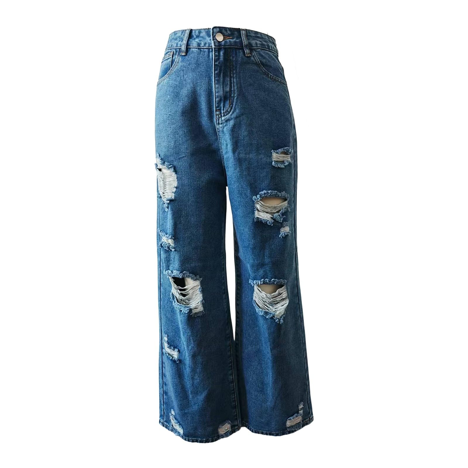 Vaqueros Mujer Acampanados Elásticos Bolsillos Pantalones Anchos Bootcut Bolsillo Deportes Campana Elefante Rectos de Cintura Alta para Desgastados y Ideales Viajes Baile Callejero con Comodidad