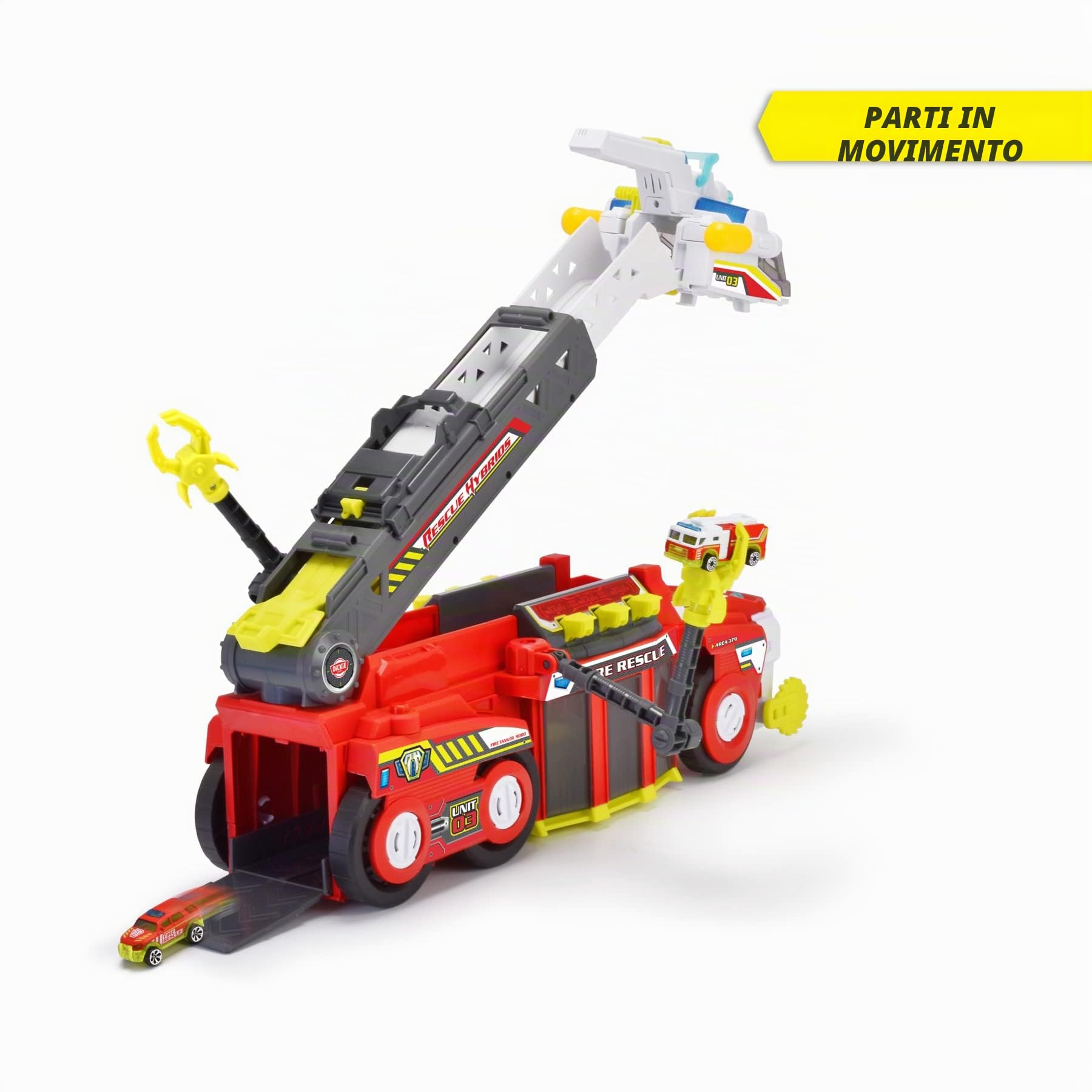 Dickie - veicolo Fire Tanker cm 55, 203799000, + 3 anni, con luci e suoni, funzione shooting