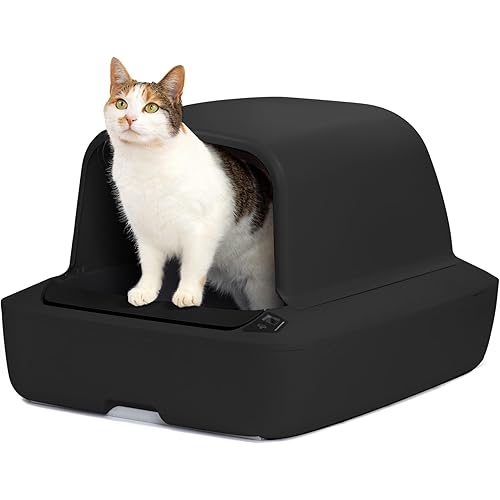 PetSafe ScoopFree Crystal Pro Automatic Self Cleaning Cat Litter Box System–Enclosed Front-Entry – Advanced Odor Control – Includes 1 Disposable Crystal Litter Tray – Black (ZAL00-18159)