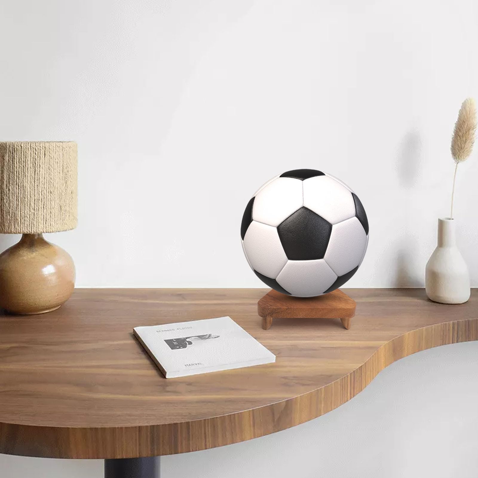HENGBIRD Supporto da Parete per Palline, in Legno e Metallo, per Pallacanestro, Calcio, pallavolo, Marrone Rustico