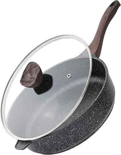 Miniatura 9 de Kordisen Sartén Profunda de Cerámica Antiadherente, Sartén Grande No Tóxica de 12 Pulgadas con Tapa, Cocina Jumbo Saludable de 5 Qt, Sartén para