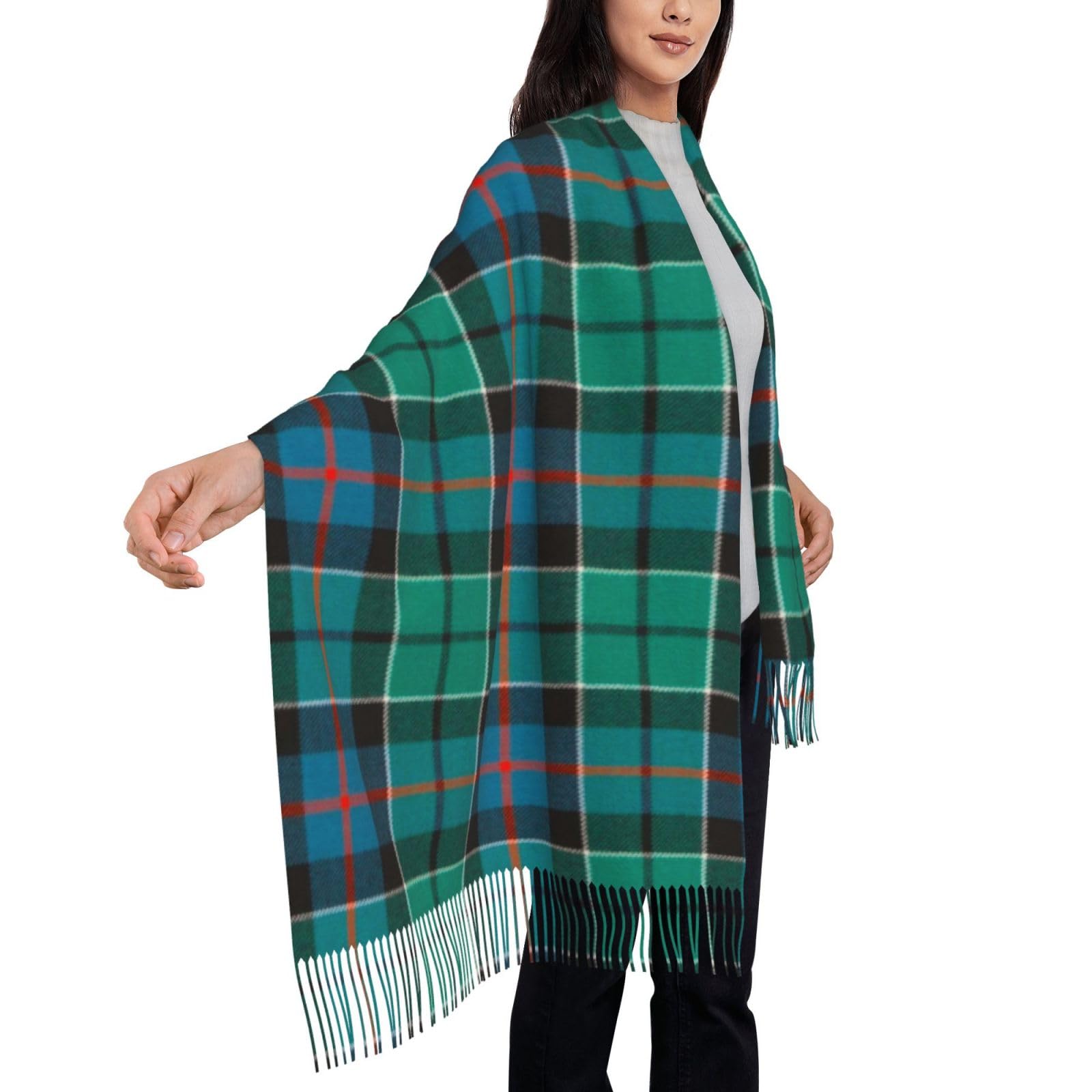 peiyeety Scottish Clan Leslie Ancient Hunting TartanScarf for Women Tartan Soft Cashmere Feel Pashmina Shawl Wraps, Cozy and Lightweight for Daily & Holiday Wear