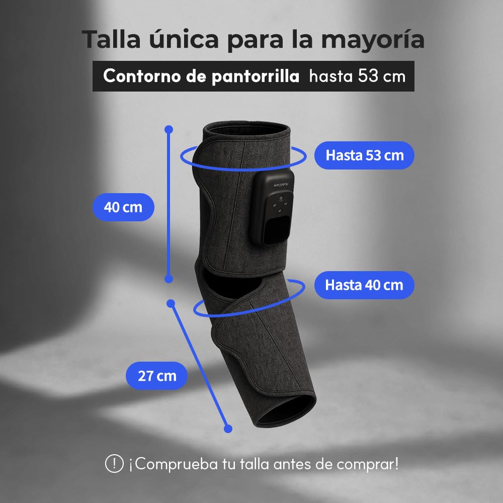 HuBDIC HubiCare - Masajeador inalámbrico para pantorrillas y pies con compresión de calor y aire para circulación y alivio del dolor, 5 modos con 5 intensidades, reduce la hinchazón, dispositivo de