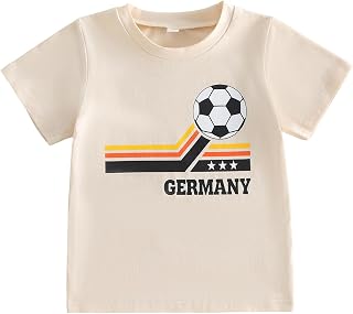 Toddler Boys Soccer Shirt Kids USA Germany Brazil Argentina Tee Top Striped Football T-Shirt 2026 Soccer Jersey