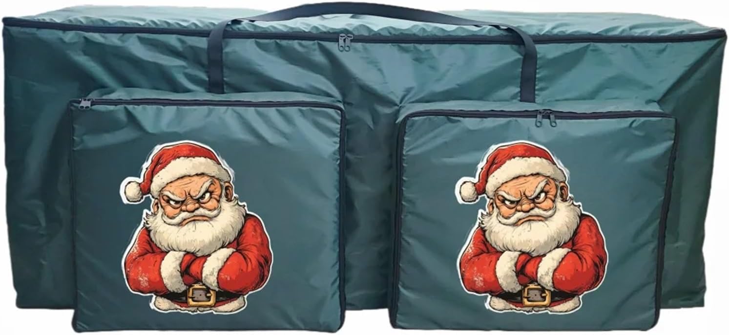 Christmas Tree Storage Bag Container Heavy Duty Xmas Home Box Oxford Fabric Waterproof Dustproof with Zipper Organizer(122x51x38cm green1)