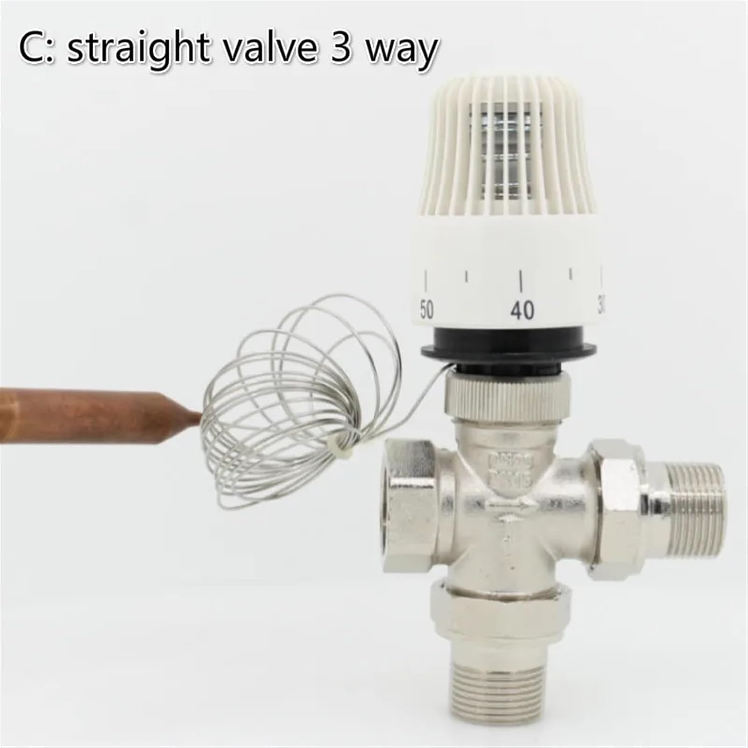 1pcs Thermostatic radiator valve control for Floor heating system M30*1.5 Remote controller brass valve Angel valve straight valve(Size:DN25,Color:A)