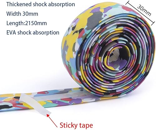 Miniatura 2 de Cintas de manillar de bicicleta, 2 rodillos de cinta de barra de bicicleta de EVA, correas de mango de bicicleta de carretera con tapones para