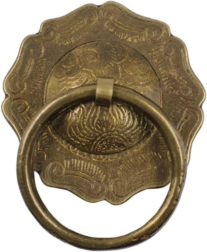 Retro brass head knocker,Gate Knocker Handle Pull Door Accessories Home Decor Metal Decorative Front door handle (Color : A)