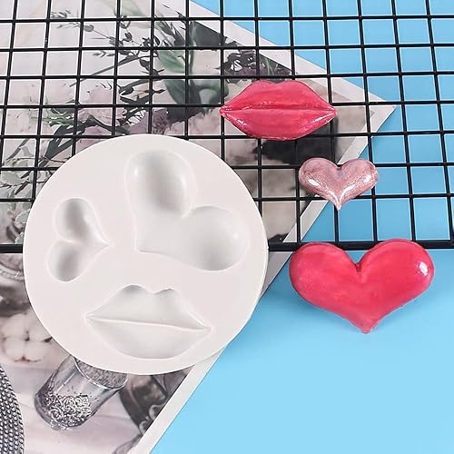 Miniatura 8 de Moldes de silicona para labios DIY corazón resina epoxi molde de boca de silicona artesanal molde personalizado