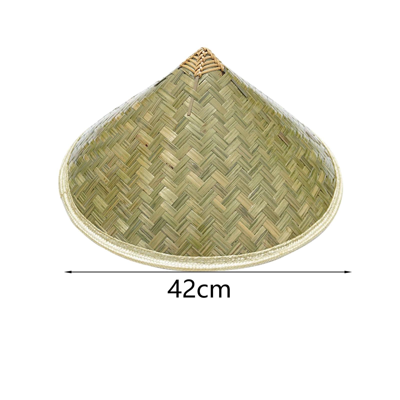 Chiński orientalny stożkowy kapelusz bambusowy, Bambusowy orientalny kapelusz stożkowy 42 cm, dla dorosłych, do majsterkowania, do malowania na zewnątrz