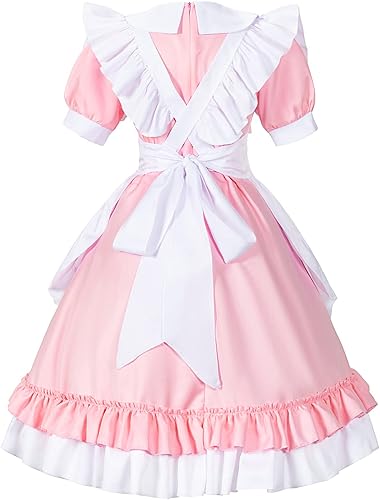 Miniatura 4 de Disfraz de niña dulce kawaii de animé para sirvienta francesa, cosplay, guantes peludos para orejas de gato