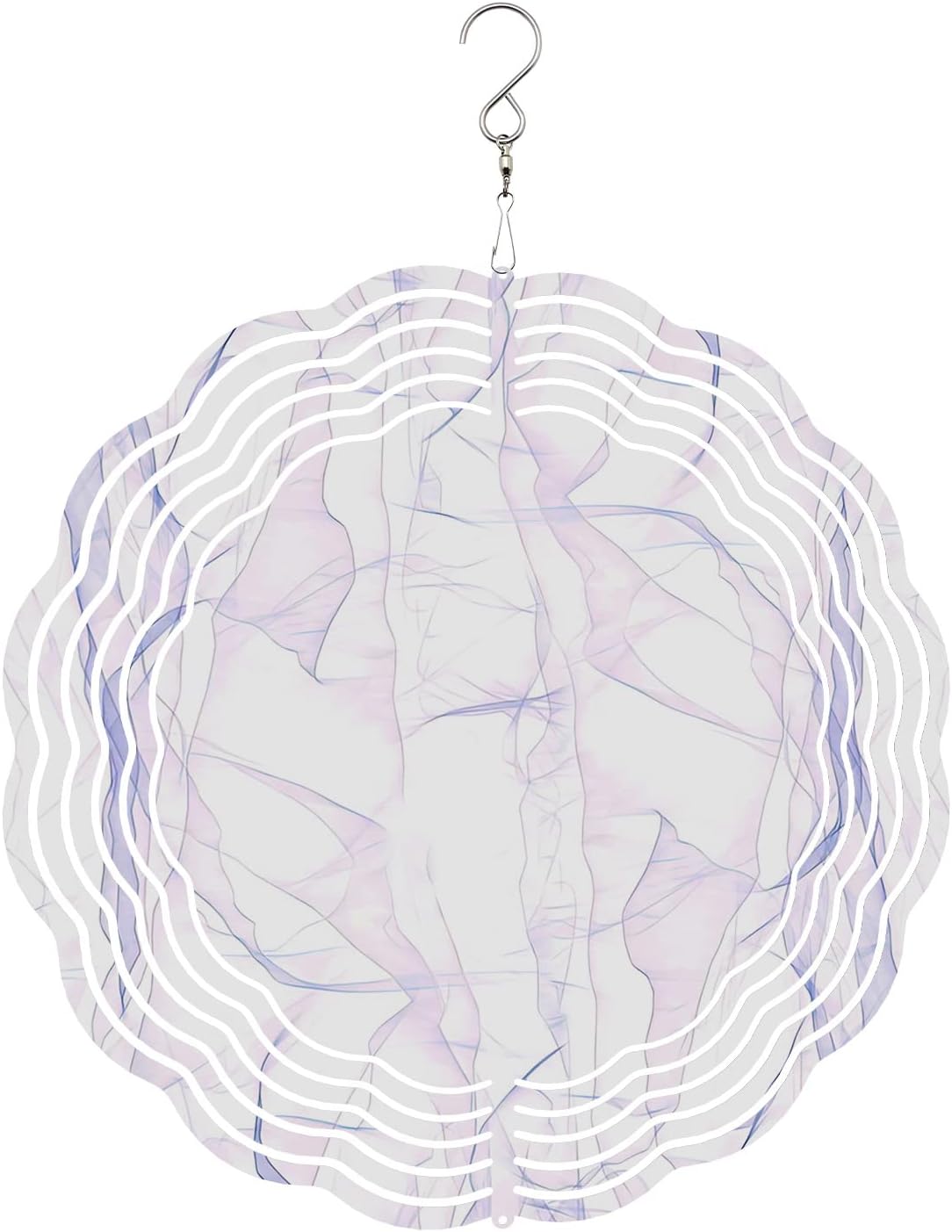 Wind Spinners for Outdoor - 12in, Abstract Purpler Gradient Marble Texture 3D Hanging Stainless Steel Wind Sculpture for Patio, Lawn, Garden Yard Balcony Art Decor