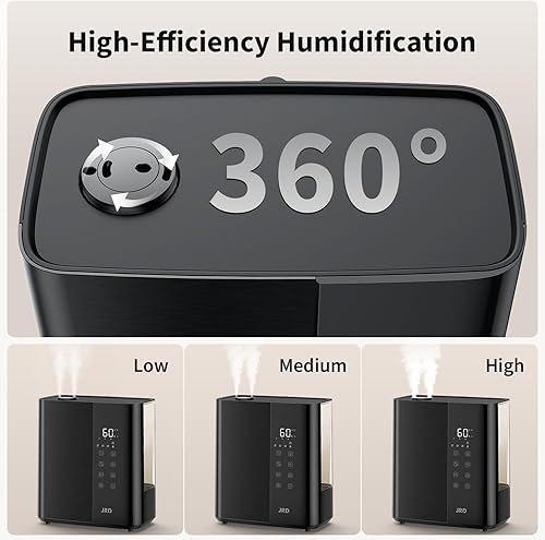 Miniatura 7 de JRD Humidificadores de niebla cálida y fría para dormitorio, 5 L, humidificador de aire ultrasónico silencioso, alivio rápido de los síntomas,