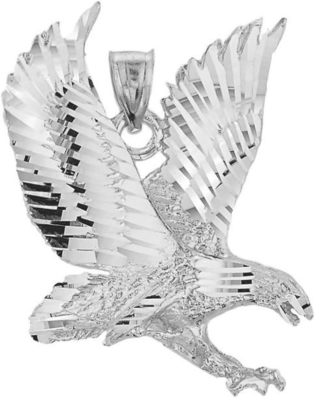 Claddagh Gold Polished 925 Sterling Silver American Eagle Charm Pendant