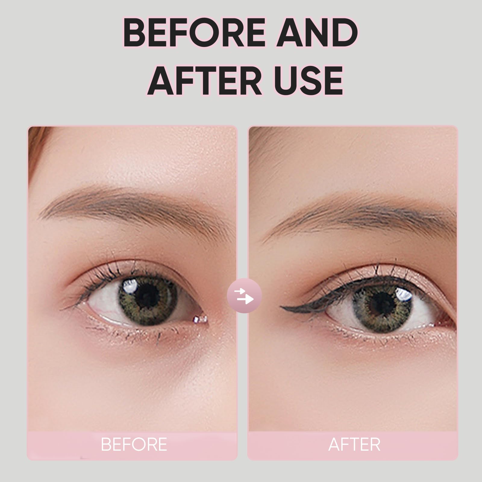 Lápiz delineador de ojos de gel impermeable, altamente pigmentado, a prueba de manchas, punta ultrafina y duradera para un maquillaje preciso de ojos, cepillo integrado para una fácil 5