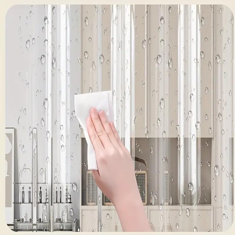 Homerz PVC Pack of 2 Transparent AC Curtain | Waterproof | All Seasons, AC, Rain, Dust & Wind Protection| 4.5 ft Wide cupboards, Drawer Liners (Pack of 2, 9 feet) 1