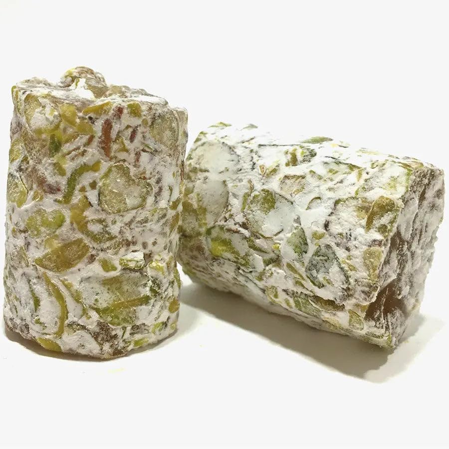 Image of NY Spice Shop Malban Araysseh Pistachio Coated - 1 Pound Traditional Middle Eastern Nougat Candy with Chewy Malban Roasted Pistachios & Mediterranean Sweets - Individually Wrapped Gourmet Treat