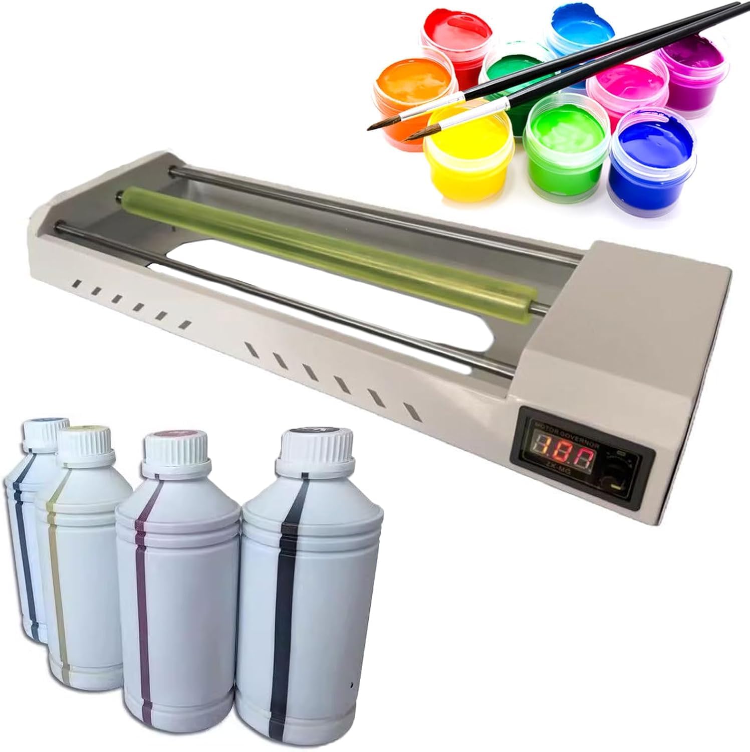 Mezclador de pintura eléctrico, mezclador de tinta para tinta DTF, capacidad para botellas de 1 litro para mezclar acuarelas y manualidades