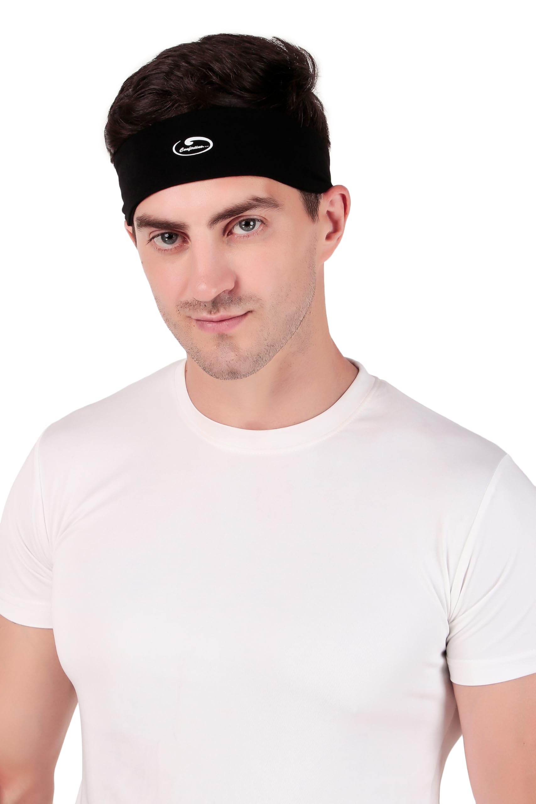 Bamboo Viscose Headband for Men & Women | Breathable Sports Hair Band for Long & Short Hair | Solid Head Wrap for Gym, Yoga, Running (Black)-image-5