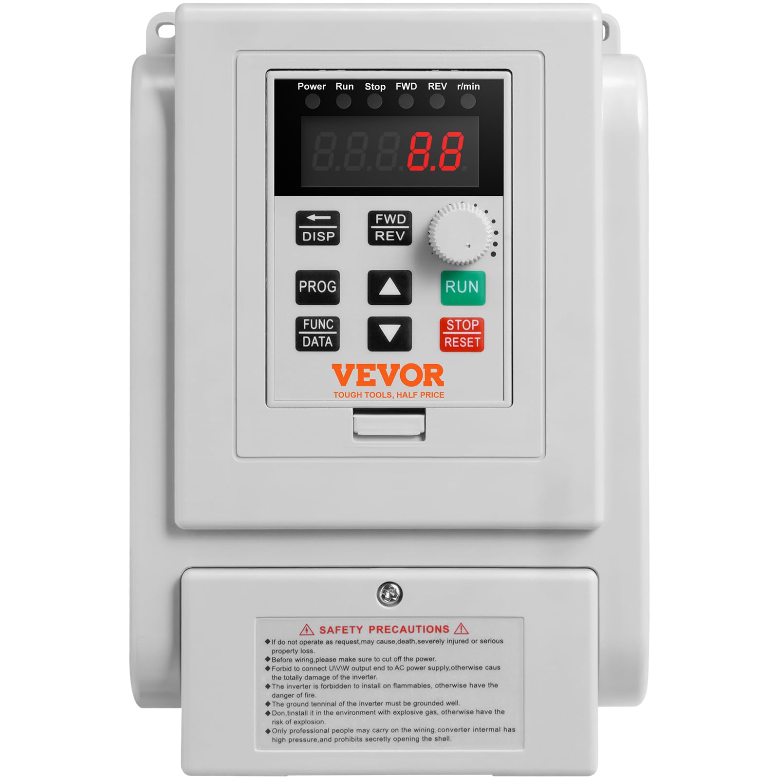 VEVOR Variador de Frecuencia Convertidor de Frecuencia 2,2 kW 3HP 10A 0-400Hz VFD con Entrada Monofásica Regulador de Salida Trifásico Control de Velocidad Enfriamiento Rápido para Motor de Maquinaria