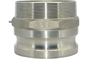 VARMHUS 4" Male Camlock x Male Pipe Threads Trash Pump Adapter Stainless Steel 316