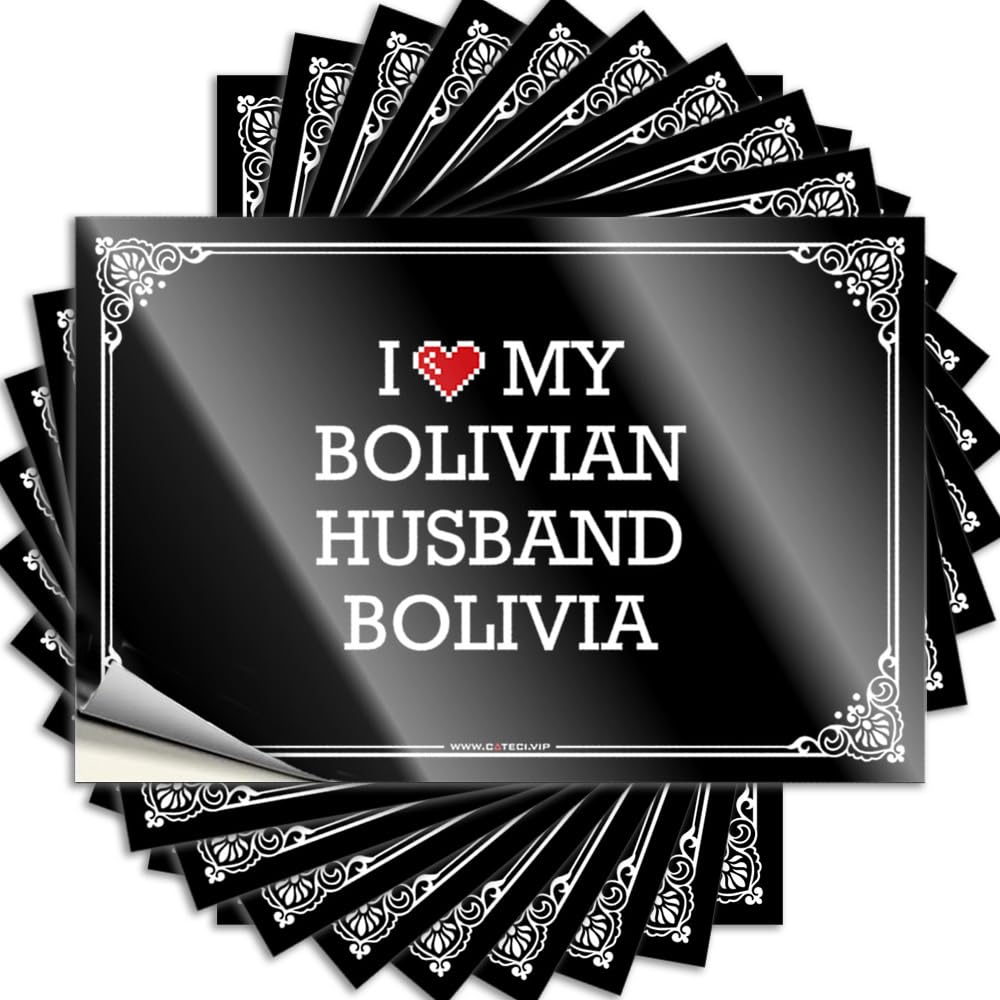 Guest, Tattoos Funny Laptop Quote Stickers, Lover No Residue Decals for Luggage | Motorcycle Party Favor Custom I Love My Bolivian Husband Bolivia(8X12CM)