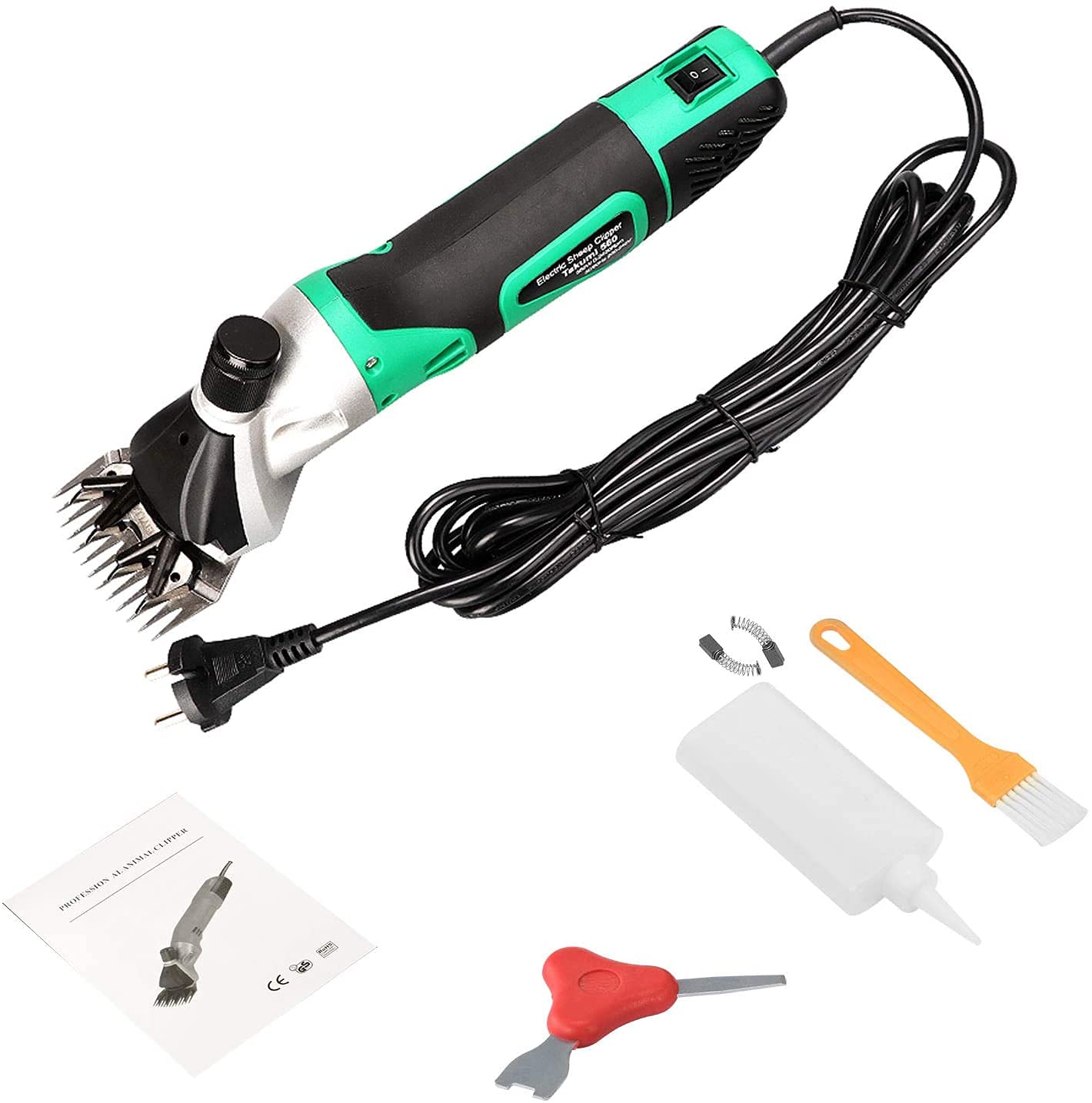 Cesoie per pecore professionali elettriche da 850 W Tosatrice per pecore portatile con 6 velocità per pecora, capra, lama, cavallo, alpaca, pelo spesso e animali pesanti, toelettatura della pellicci