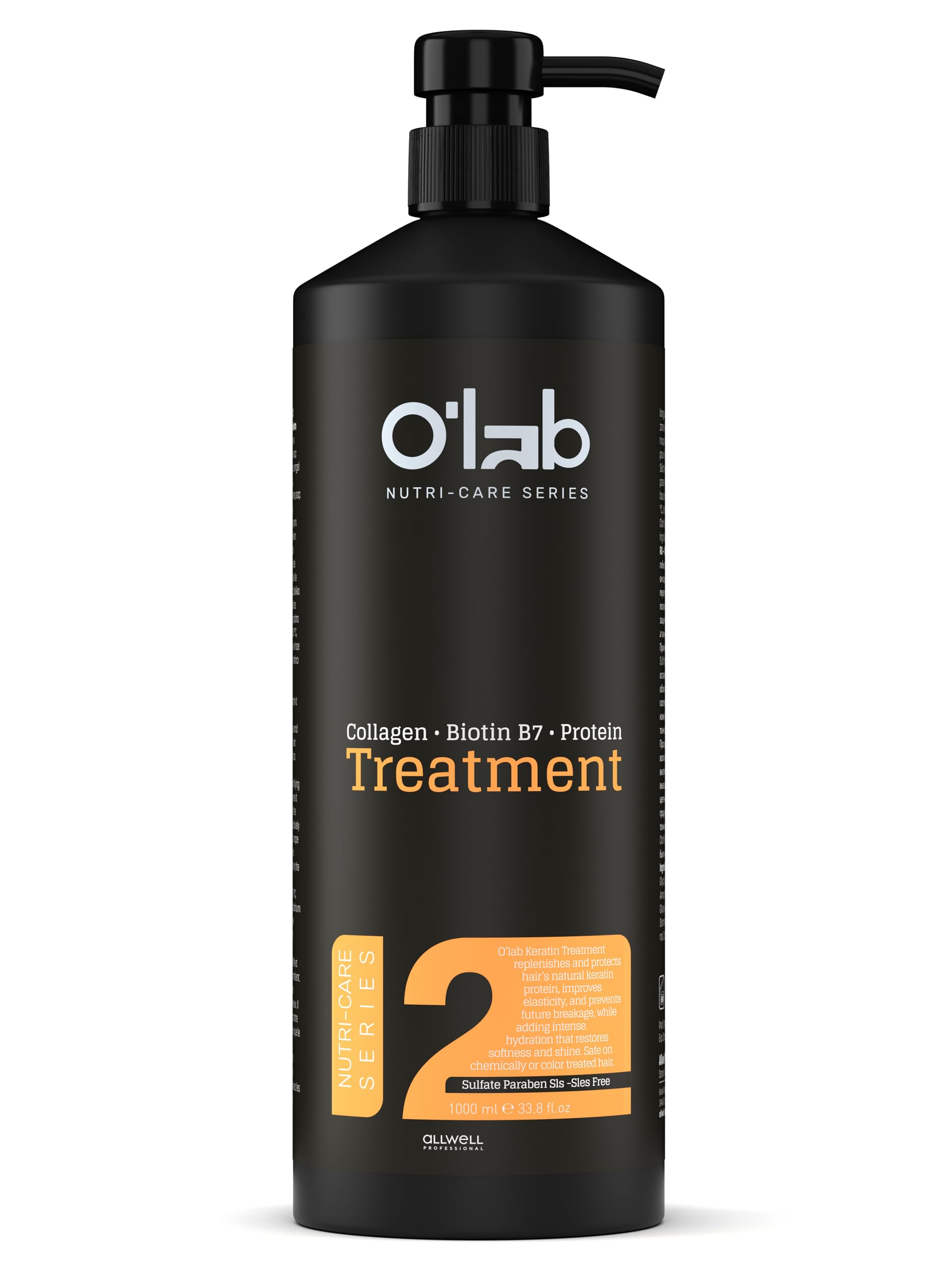 O'lab Nutri-Care Profesyonel Keratin Bakım Kompleksi 1000 ml - Salon Boyu Brezilya Fönü | Collagen, Biotin B7 ve Protein Destekli Yoğun Onarım & Kalıcı Düzlük Saç Kremi