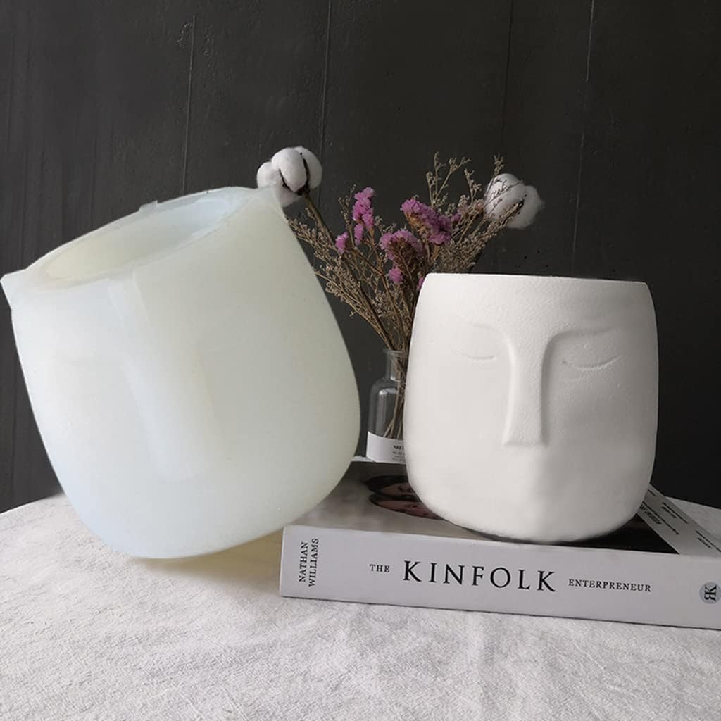Creative Portrait Face Mold Abstract Design Plant Pot Silicone Mold Flower Pot Mould for Resin Casting Home Decoration face Flower Pot Silicone Mold