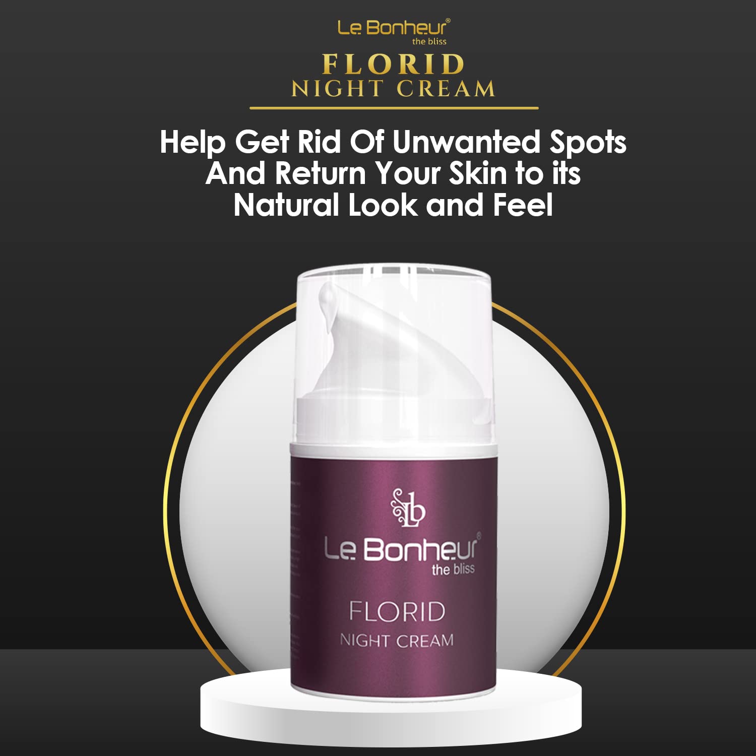 Le Bonheur Florid Night Cream | Brightning & Pulping Skin | Vitamin B9, Allantoin, Chamomile | For Men or Women & All Skins Types | 50 ml 2