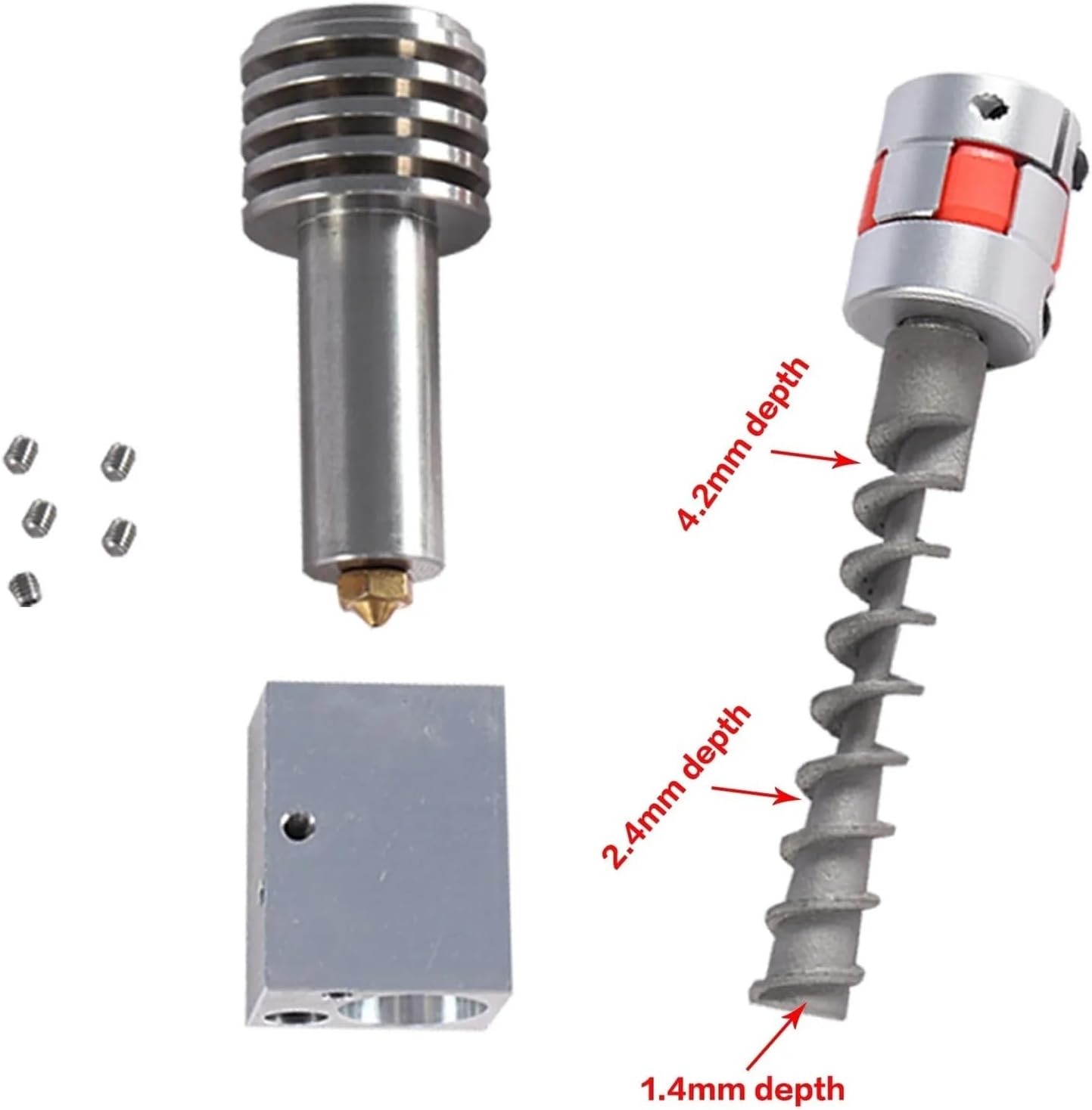 Compatible for DIY 3D Printing & Recycled Filament Making, DIY 3D Printer Pellet Extruder Kit with Lead Screw & Plastic Shredder, 3D Printer Accessory