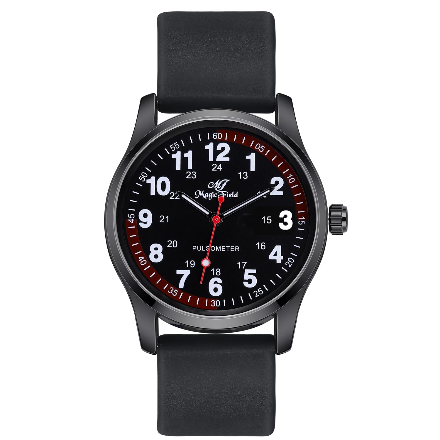 SIBOSUN Nurse Watch for Nurse Doctors Medical Professionals Students Men Women Unisex Easy to Read Dial Second Hand Watch for Nurses Water Resistant Silicone Band