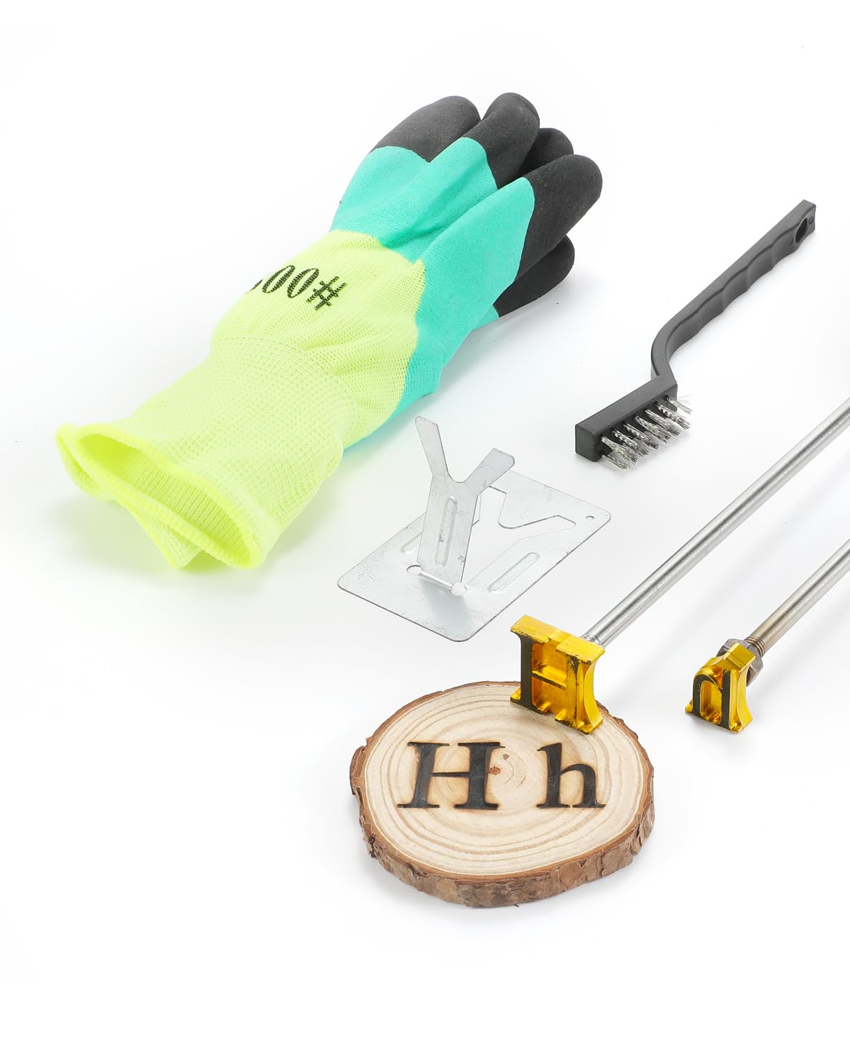 AIMOADO 1 Inch Letter H Branding Iron - Upper and Lower Case 'H' for Branding Steak, Bread, Leather, Hats & Wood Burning | Solid Brass Head with Wood