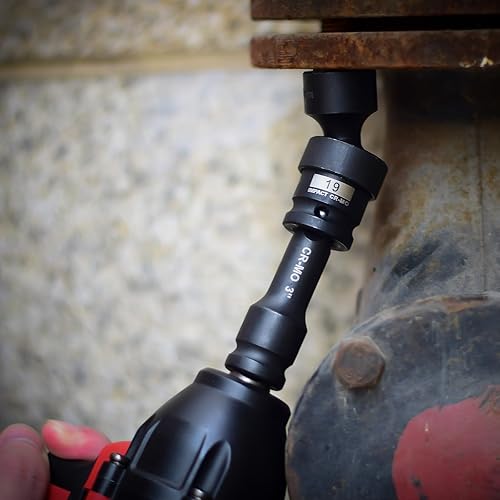 Miniatura 9 de AOBEN Llave de impacto inalámbrica de alto par de 21 V y 18 piezas de 1/2 pulgada de accionamiento giratorio poco profundo