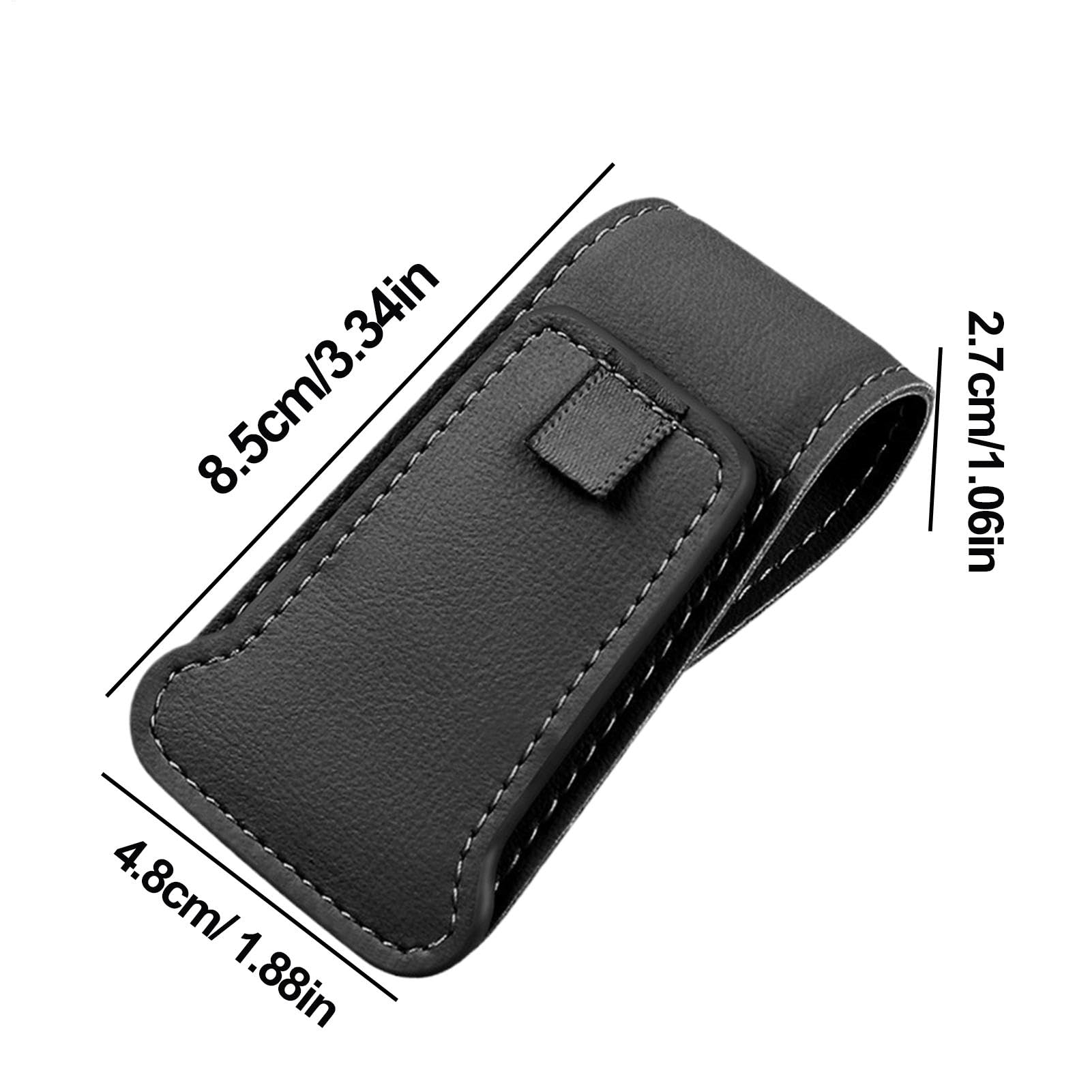Car Glasses Holder, Leather Visor Clip Organizer, 8.5x4.8x2.7cm, Multifunctional Card Storage Rack, Sunglasses Ticket Holder, Compact Storage for Pens, Bills, Small Items