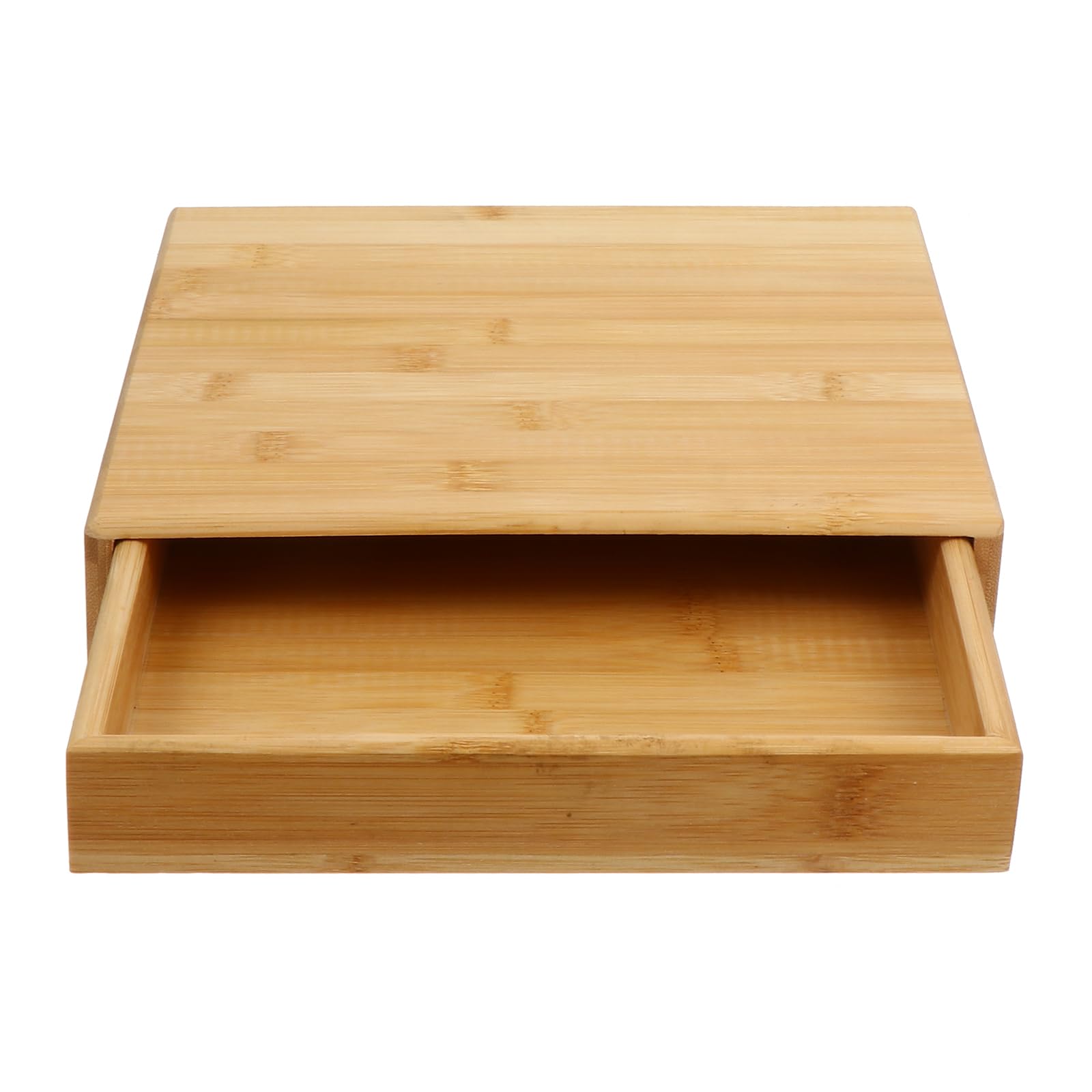 PartyKindom Puerh Tea Tray Wooden with Drawer, Vintage Storage Box for Tea Lovers, 25x24x4.6cm