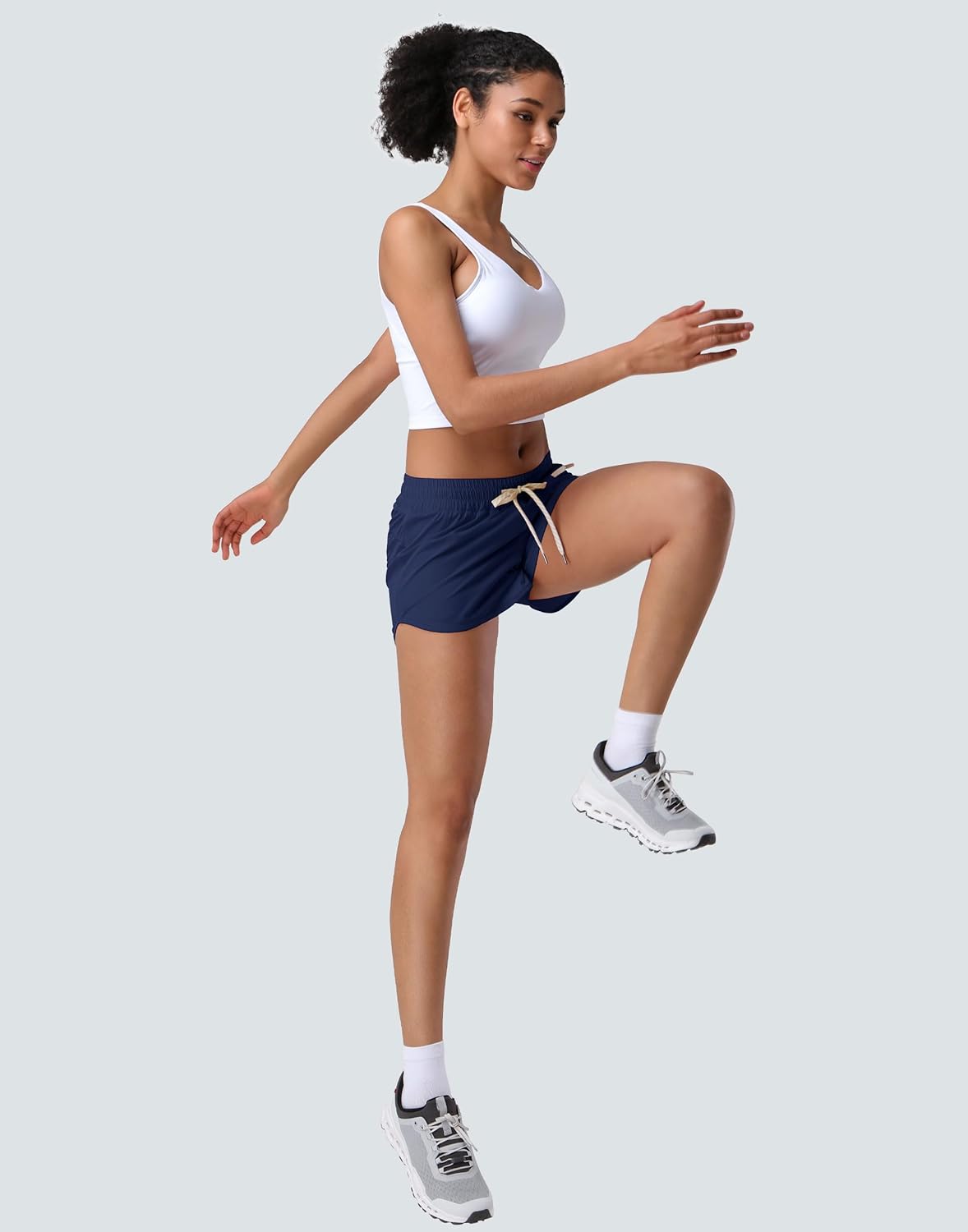 Pioneer Camp Womens Athletic Shorts with Liner 4" Quick Dry Running Gym Shorts Workout Stretchy Active Shorts with Zip Pocket - Image 2