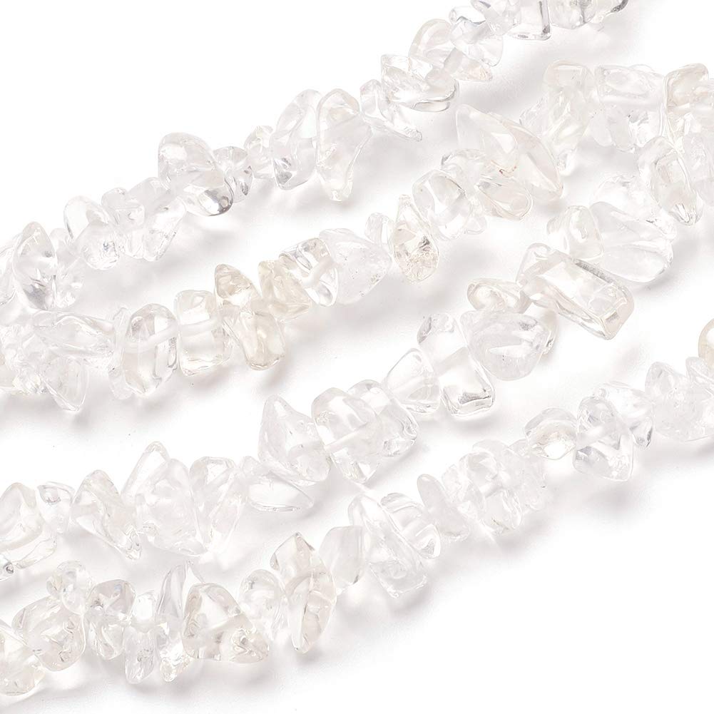 Cheriswelry Quartz Crystal Bead Chips Strand 5~8mm Tumbled Healing Chakra Crystals 31.5 Inches for Jewellery Gem Tree Bracelet Earring Making