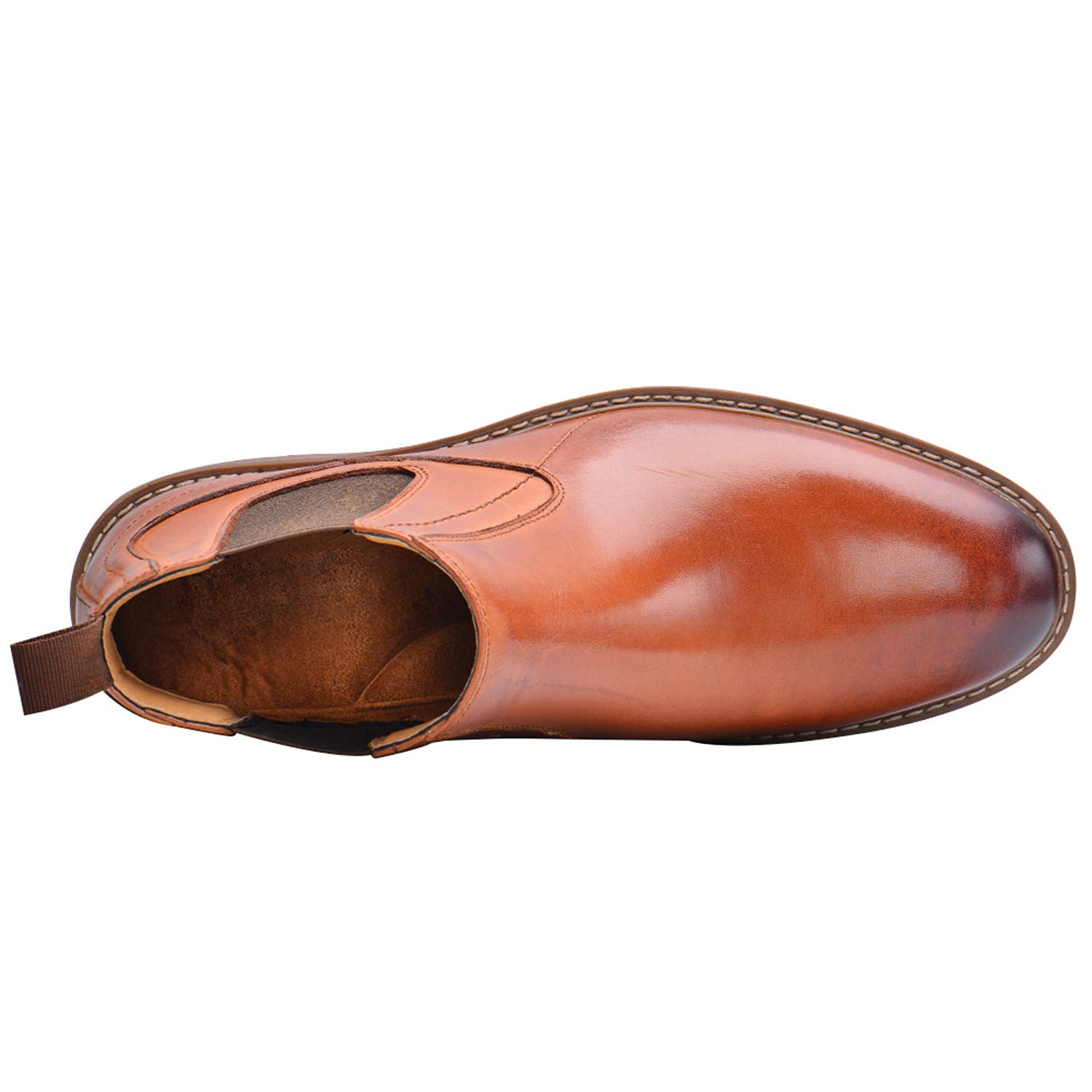 rismart Homme Cuir Cheville Chelsea Bottes Cap Toe Zipper Élégant Boots