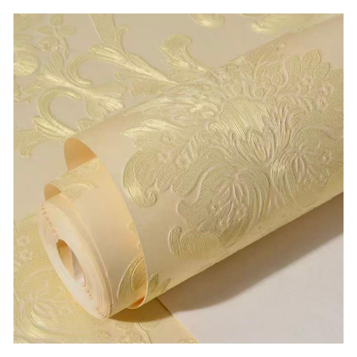 Lxlambentive Floral Bedroom Self Adhesive Wallpaper, 3D Embossed Non-Woven, Peel & Stick, 53cmWidth, Multiple Lengths, Peel and Stick Wallpaper for Living Room Kids Room Home Decor(G,0.53 * 10m)