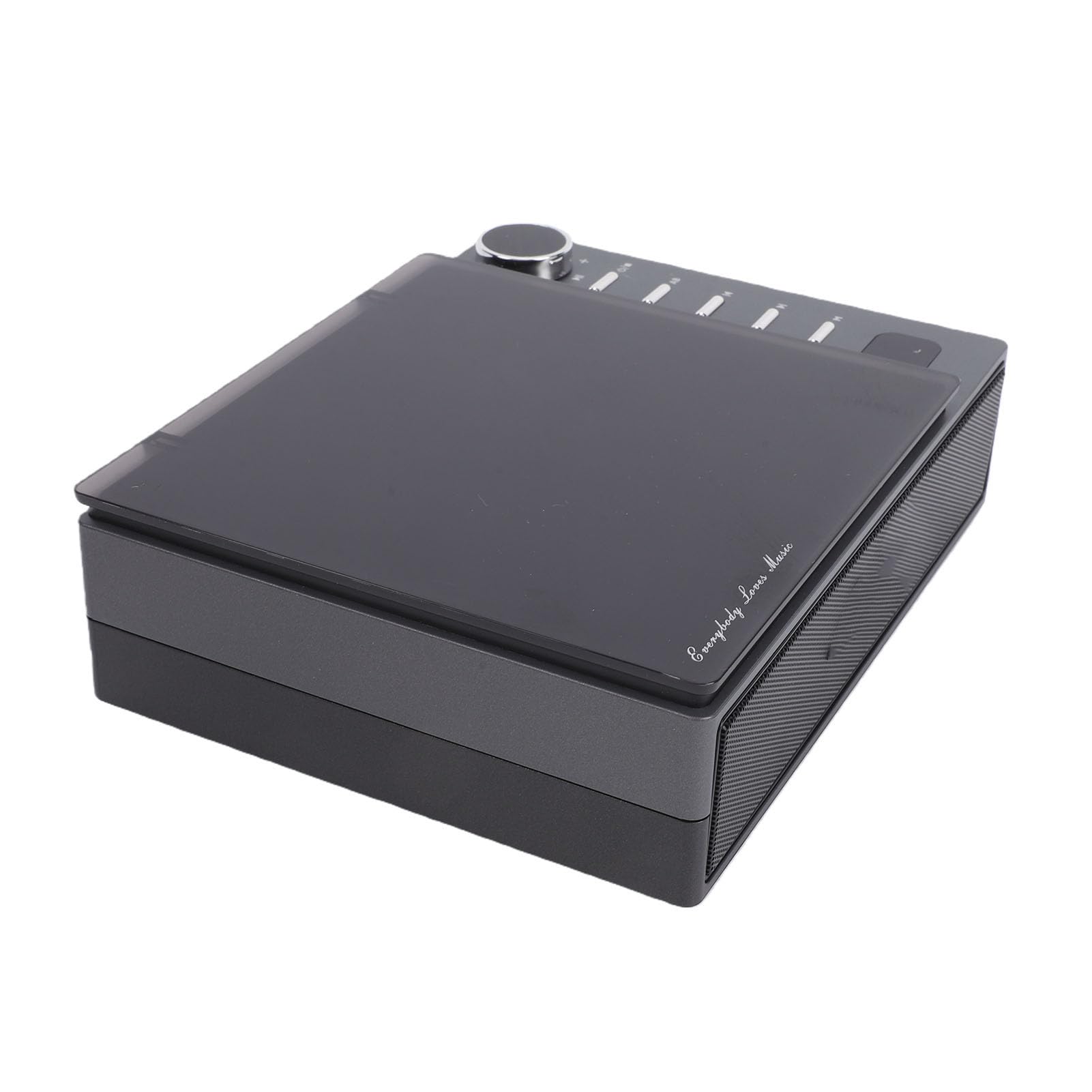 Denash Reproductor de CD Portátil de Escritorio Altavoz Bluetooth con Radio FM para Entretenimiento y Relajación, Calidad de Sonido Mejorada (Black)