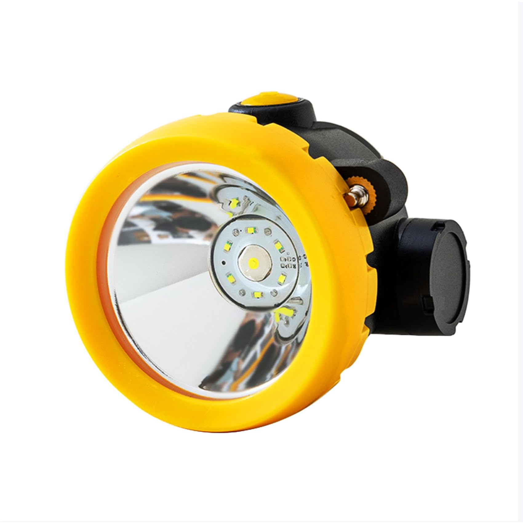 Czołówka górnicza, super jasna lampa LED dla górników wodoodporna, wodoodporna lampa na kask do kempingu i wędrówek (żółta)