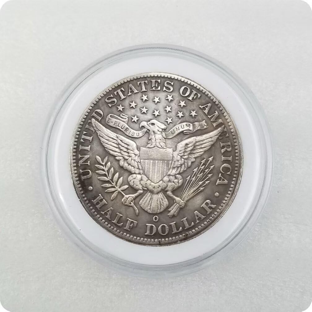 Amazon.com: 1909 O Barber 半美元硬幣,附展示盒,50 美分美國型硬幣複製品,適合收藏派對禮物: 玩具和遊戲