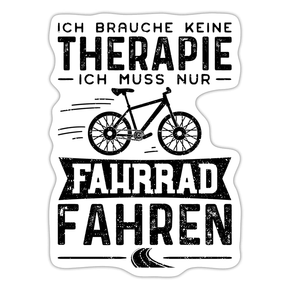 DesignsByJnk5 Sticker Unisex Fahrrad | Ich Brauche Keine Therapie Ich Muss Nur Fahrrad Fahren Aufkleber Fahrrad Spruch