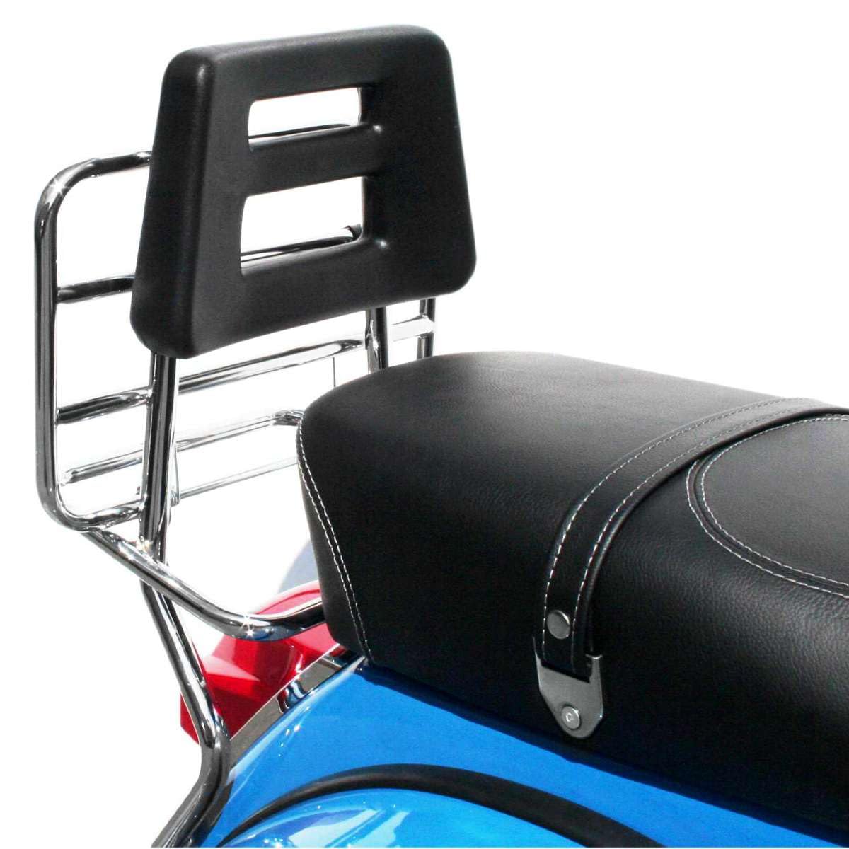 Portapacchi Cromato FACO Compatibile con Vespa PX 125 150 200 Posteriore con Schienale