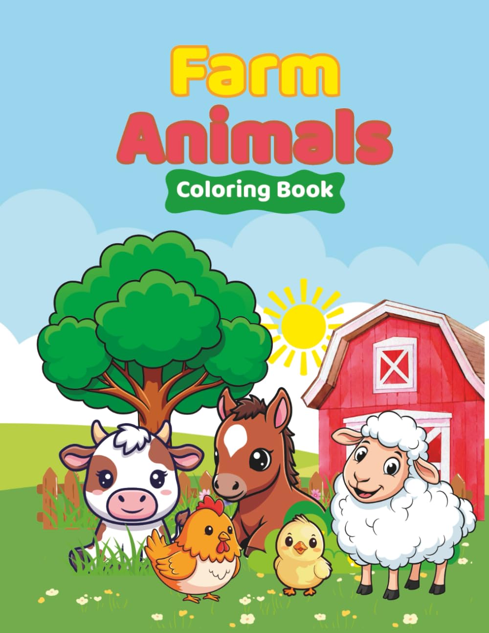 Farm Animals Coloring Book for Kids: Learn to Color and Read Animal Names