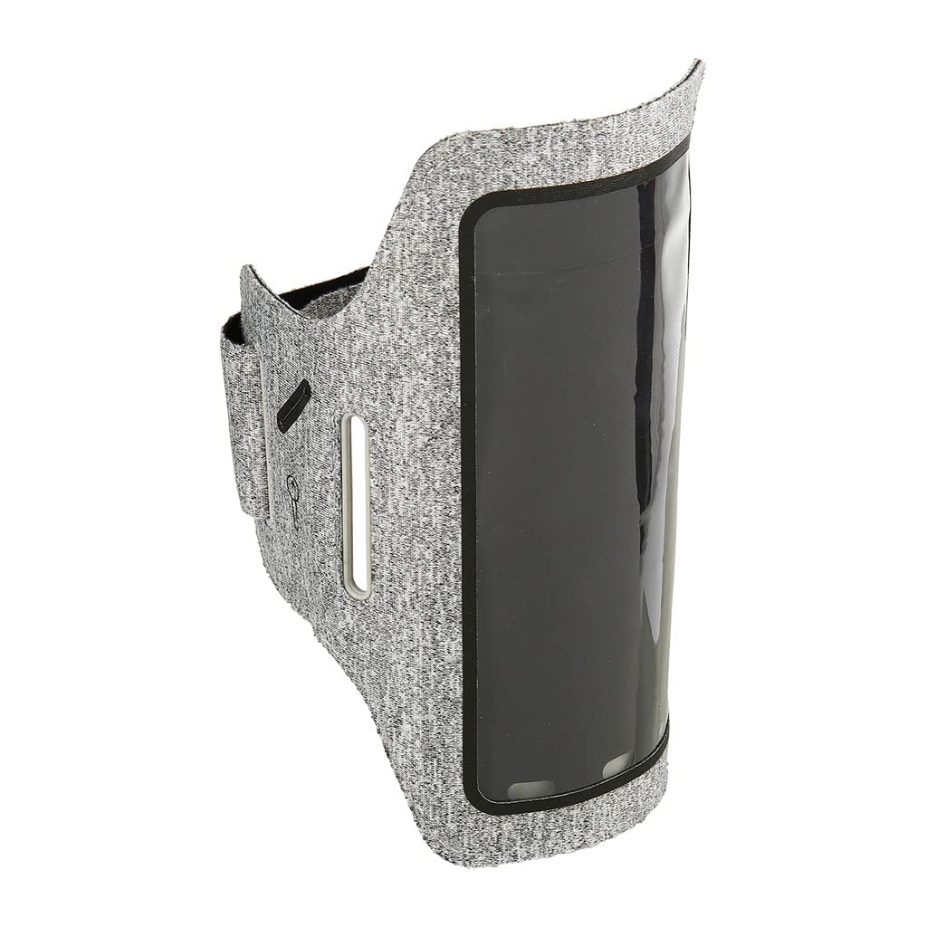 UPFIT - Opaska na ramię na smartfona - Rozmiar XL - Regulowana opaska - Przezroczyste okno dotykowe - Długość paska: 14cm - Kolor: Szary - Umożliwia transport telefonu wokół ramienia
