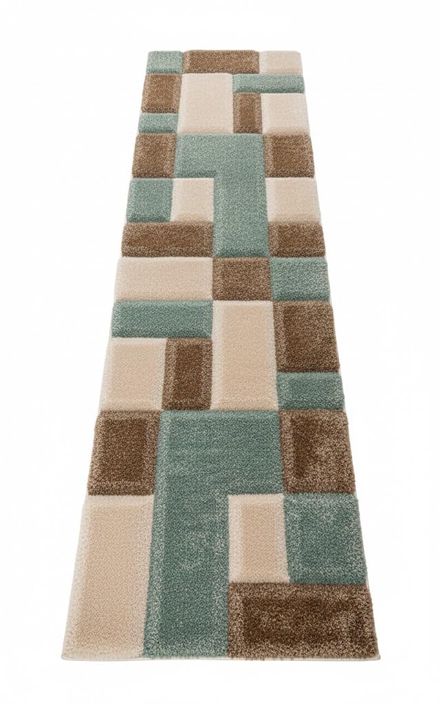 RUGSZONE® Mosaic Super Soft (50x120 cm) Microfibre 2000 GSM Anti Skid Runner for Bedroom/Carpets for Living Room/Kitchen Mats for Floor/Floor Mat/Bathroom Mat/Rug (Blue-Box) Pack of 1-image-34