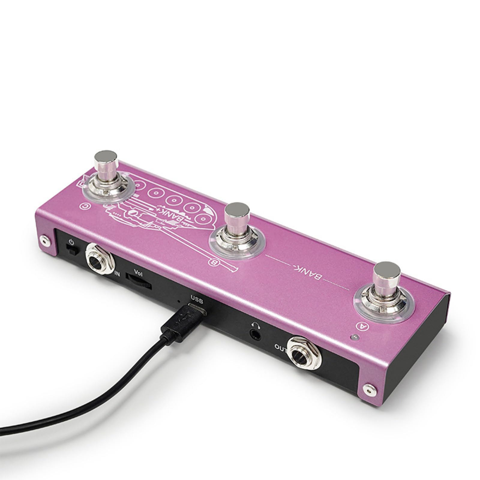 Piccolo Vari Effetti Chitarra Processore con 20 Modelli Costruito In Batteria 1450mAh Adatto per Live Portatile Chitarra Processore Alluminio Housing