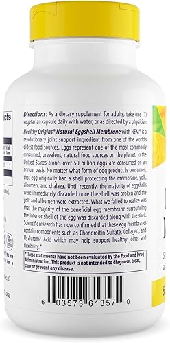 Miniatura 3 de Healthy Origins Membrana de cáscara de huevo NEM 500 mg 120 cápsulas vegetales